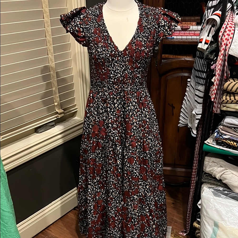 Luxe Red and Black A-Line Wrap Dress